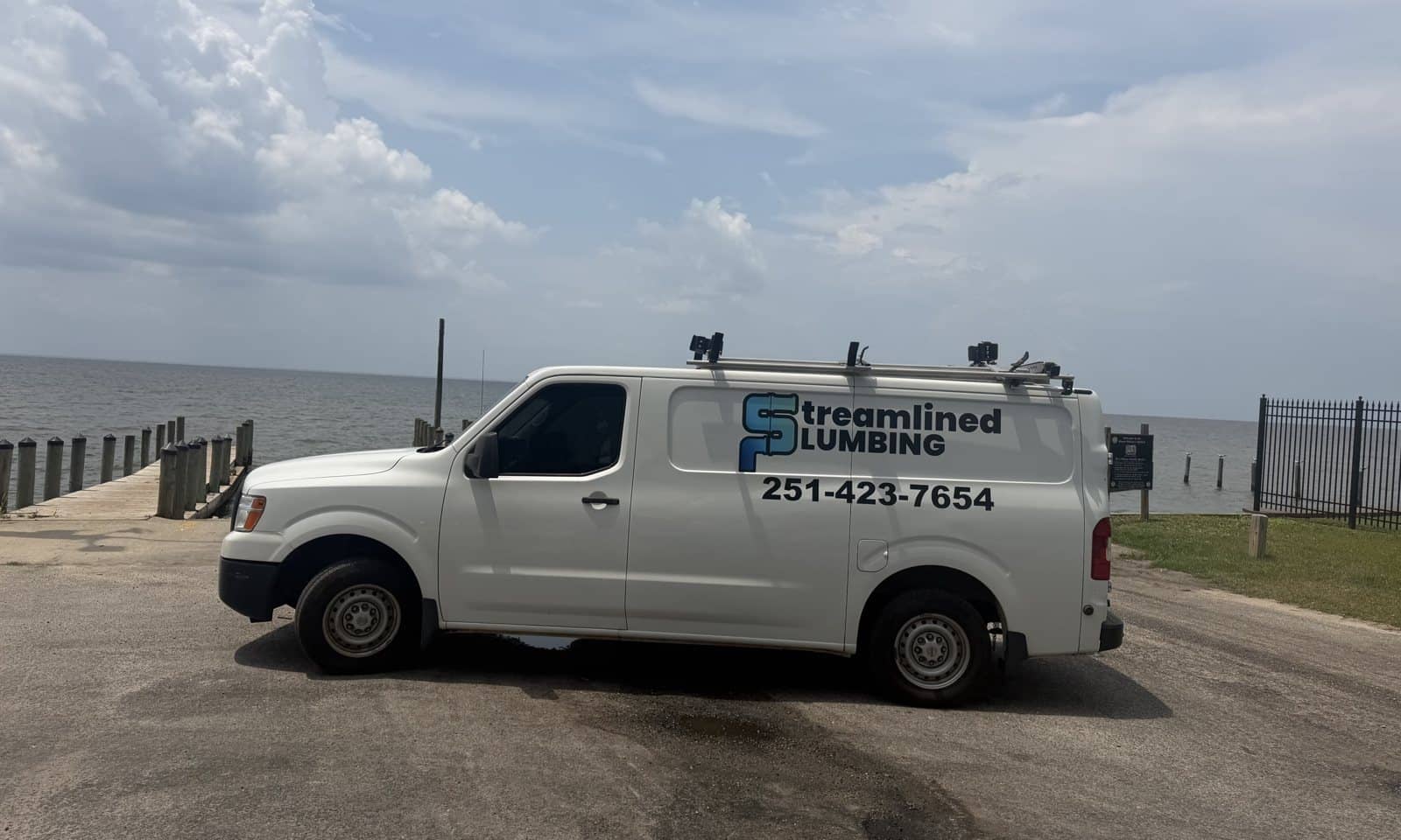 Branded Streamlined Plumbing service van used for plumbing calls across Fairhope and Baldwin County.