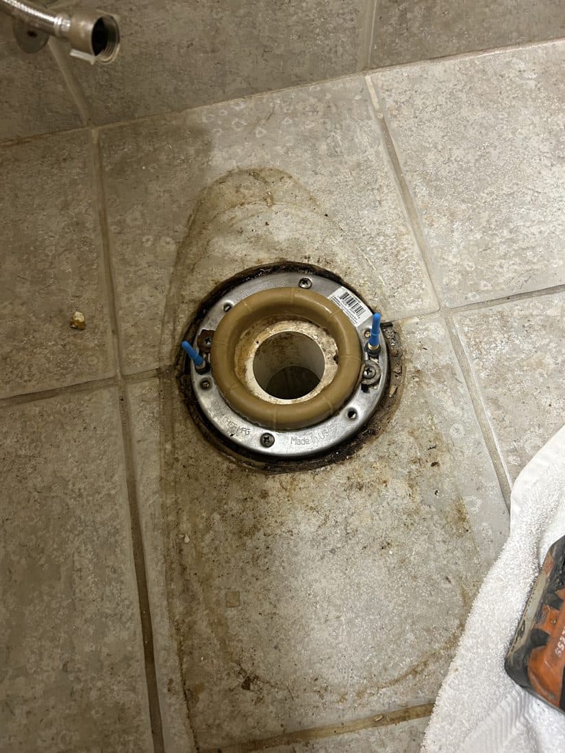 Broken/worn toilet flange